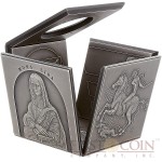 Niue Island MASTERPIECES OF A GENIUS LEONARDO DA VINCI series OPEN CUBE SHAPED 12 sides $25 Silver coin 2015 Antique finish 6.5 oz